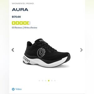 Topo Athletic Aura Black and White Sneakers